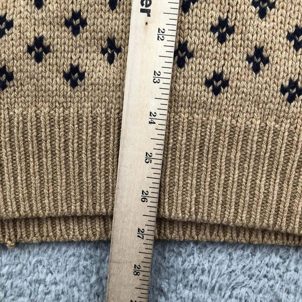 Vineyard Vines Sweater Mens Large Beige Fair Isle Snowflake Roll Neck Knit